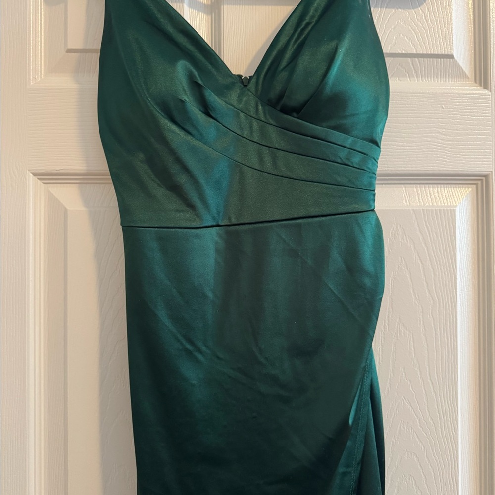 Honey and Rosie Strapless Emerald Dress